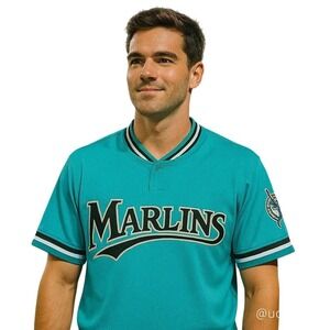 MLB Mitchell & Ness Florida Marlins Jersey Size M Original Old Logo Nwot